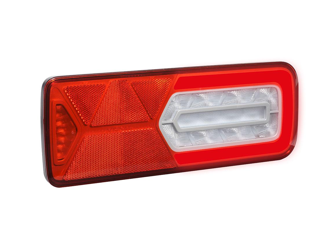 Feu arrière LED GLOWING Droit 24V, Conn additionnels, triangle
